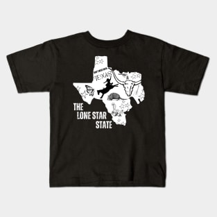 Symbols of Texas Lone Star State Logo Kids T-Shirt